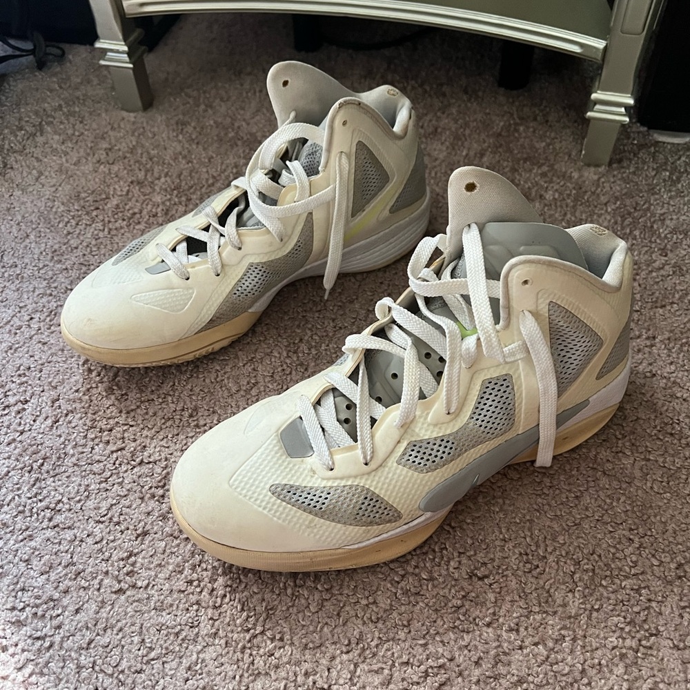 Nike White/Gray High-Top Basketball Sneakers